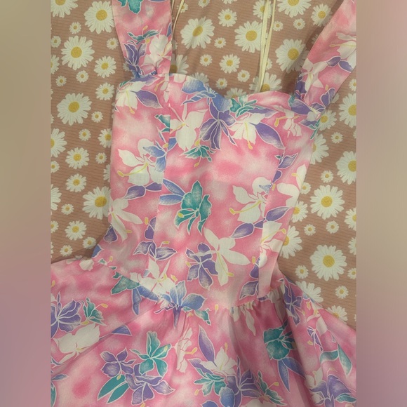 Vintage Hawaiian 80s Pinup Floral Tropical Print Rockabilly Tiki Swing Dress - Picture 11 of 17